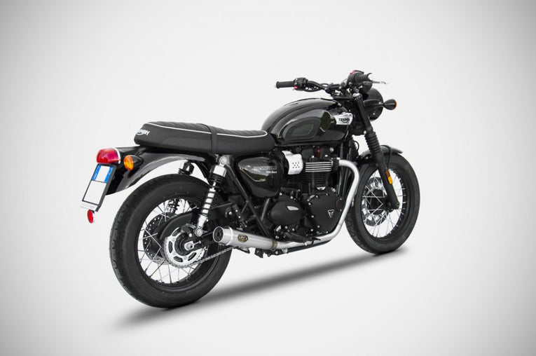 Zard Complete Exhaust for Bonneville T100 17-20 Rear Set Exhaust Conversion Kit for Stock Catalytic Converter 2017-2020