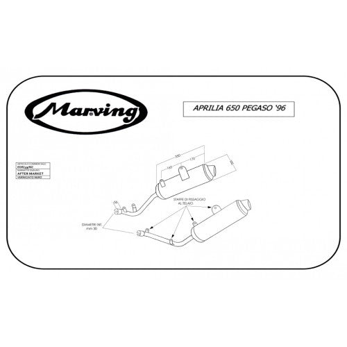 Scarico completo Marving per Marving Edr/59/Nc Aprilia 650 Pegaso