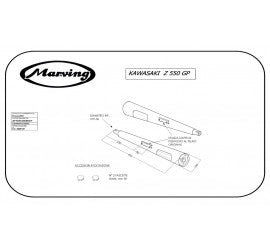 Scarico completo Marving per Kawasaki Z 550 Gp 1981-