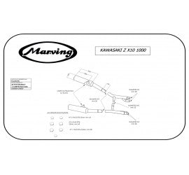 Scarico completo Marving per Kawasaki Zx10 1000 1988-