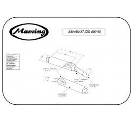 Scarico completo Marving per Kawasaki Zzr 600 1990/1993