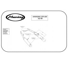 Scarico completo Marving per Kawasaki Zzr 600 1993/1996