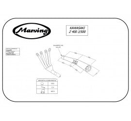 Scarico completo Marving per Kawasaki Z 400 J 1980