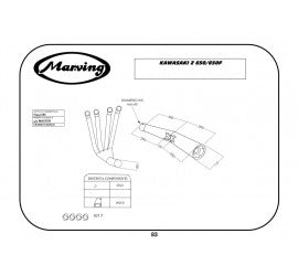 Scarico completo Marving per Kawasaki Z 650 1977-