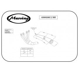 Scarico completo Marving per Kawasaki Z 900 1973