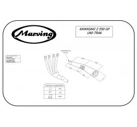 Scarico completo Marving per Kawasaki Z 550 Gp Uni-Trak 1983-