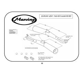 Scarico completo Marving per Suzuki Gsx 1100 Es 1979