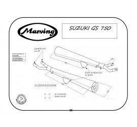 Scarico completo Marving per Suzuki Gs 750 1977