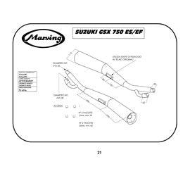 Scarico completo Marving per Suzuki Gsx 750 Ef 1985-