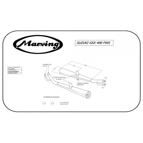 Scarico completo Marving per Suzuki Gsx 400 Fws
