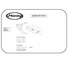 Scarico completo Marving per Suzuki Gsx 750 E 1979-