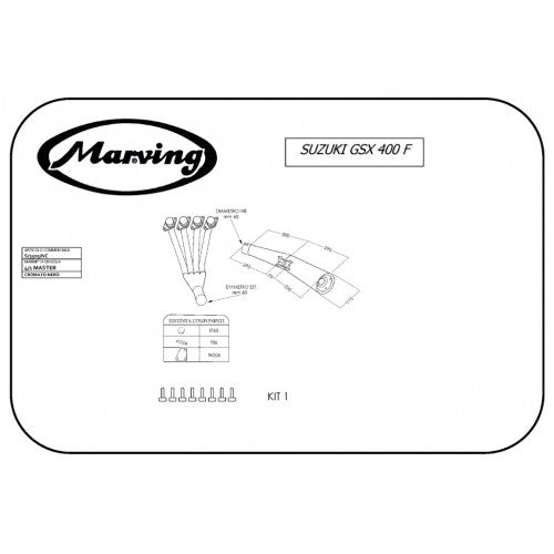 Scarico completo Marving per Suzuki Gsx 400 F
