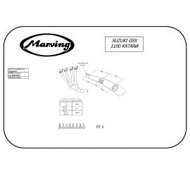 Scarico completo Marving per Suzuki Gsx 1100 Katana