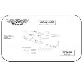 Scarico completo Marving per Suzuki Vx 800 1990