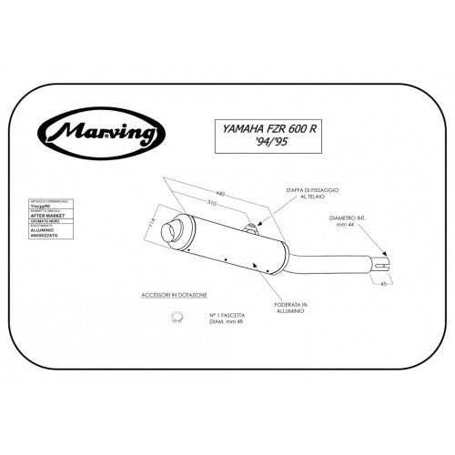 Scarico completo Marving per Yamaha Fzr 600 Genesis
