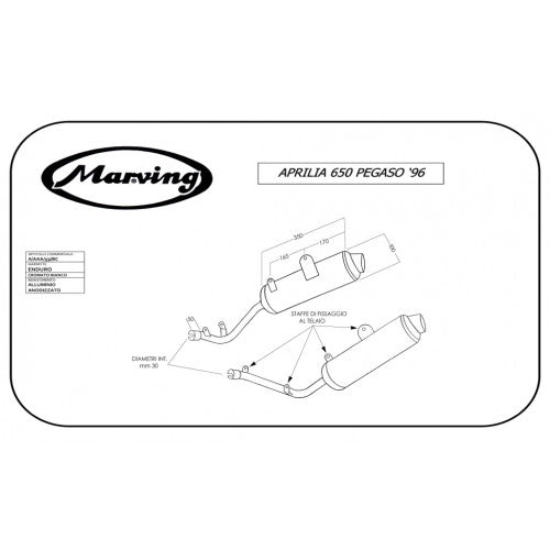 Marving Complete Exhaust for Marving A/Aaa/59/Bc Aprilia 650 Pegaso