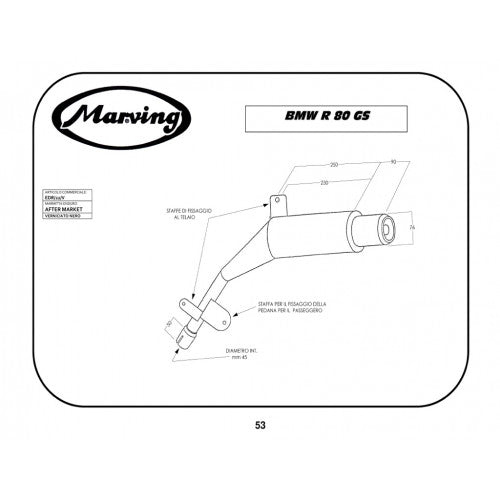 Marving full exhaust for Marving Edr/22/V Bmw R 80 Gs