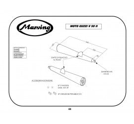 Marving Complete Exhaust for Moto Guzzi V 50 Ii 1979