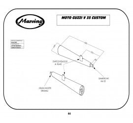 Marving Complete Exhaust for Moto Guzzi V 35 Custom 1983/1986