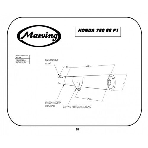 Scarico completo Marving per Honda 750 Ss F1