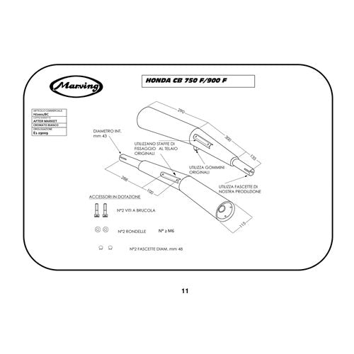 Scarico completo Marving per Honda Cb 750 F/F Ii