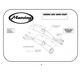 Scarico completo Marving per Honda Cbx 400 F