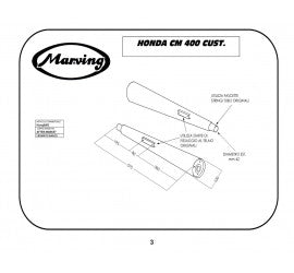 Scarico completo Marving per Honda Cm 400 Custom