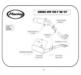 Scarico completo Marving per Honda Vfr 750 F