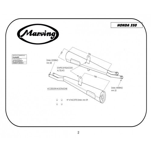 Scarico completo Marving per Honda Cb 350 Four