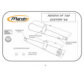 Scarico completo Marving per Honda Vf 750 Custom