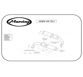 Marving Full Exhaust for Honda Vfr 750 F