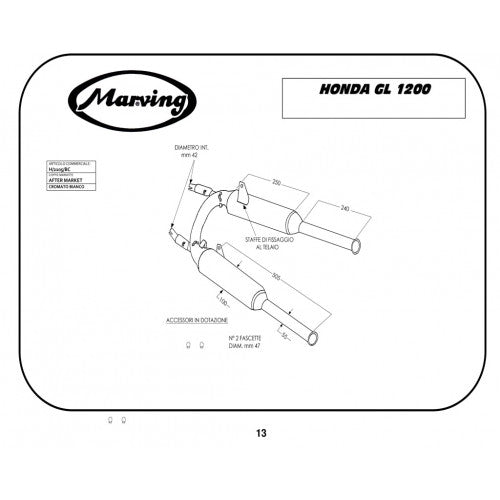 Scarico completo Marving per Honda Gl 1200 Goldwing