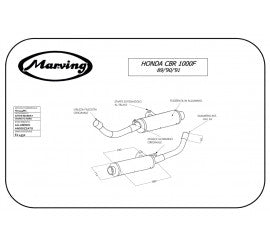 Scarico completo Marving per Honda Cbr 1000 F