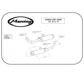 Scarico completo Marving per Honda Cbr 1000 F