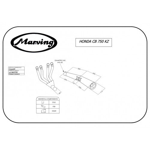 Scarico completo Marving per Honda Cb 750 Kz