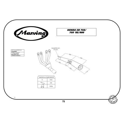 Scarico completo Marving per Honda Cb 750 F/F Ii