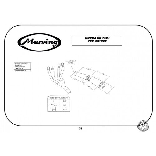 Scarico completo Marving per Honda Cb 750 F