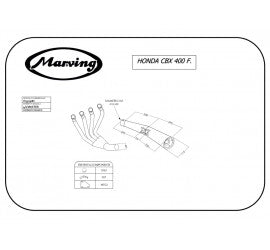 Scarico completo Marving per Honda Cbx 400 F