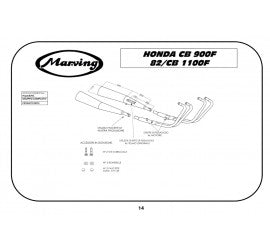 Scarico completo Marving per Honda Cb 1100 F