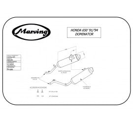 Scarico completo Marving per Honda Nx 650 Dominator