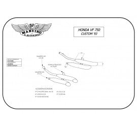 Scarico completo Marving per Honda Vf 750 Custom