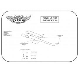 Scarico completo Marving per Honda Vt 1100 Shadow Ace