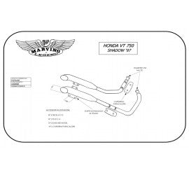 Scarico completo Marving per Honda Vt 750 Shadow