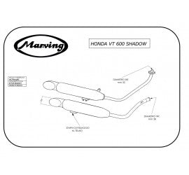 Scarico completo Marving per Honda Vt 600 Shadow