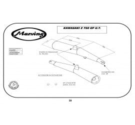 Scarico completo Marving per Kawasaki Z 750 Gp Uni-Trak