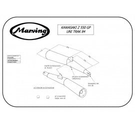 Marving Complete Exhaust for Kawasaki Z 550 Gp Uni-Track 1984-