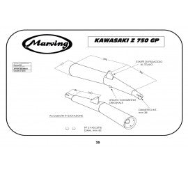 Marving Complete Exhaust for Kawasaki Z 750 Gp 1981