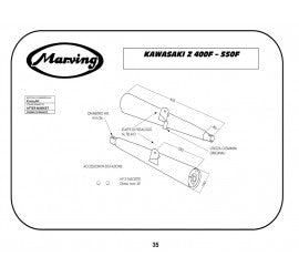 Marving Complete Exhaust for Kawasaki Z 400 F