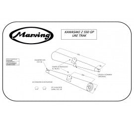 Marving Complete Exhaust for Kawasaki Z 550 Gp Uni-Trak 1983