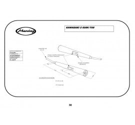 Scarico completo Marving per Kawasaki Z 650 F 1980